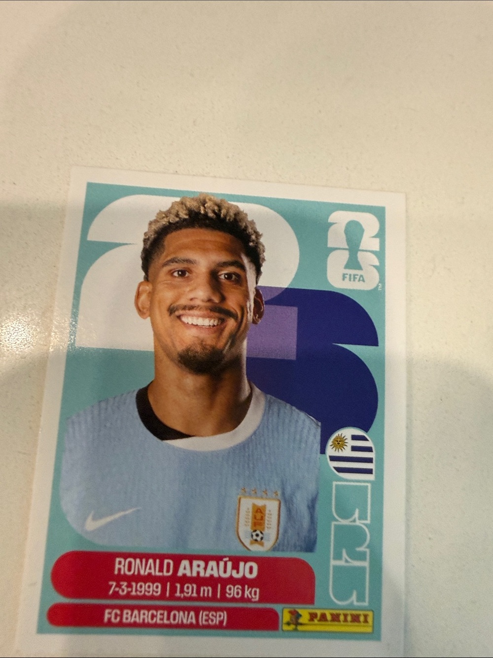 Panini Ronald Araújo Sticker - Light Blue & Navy Accents
